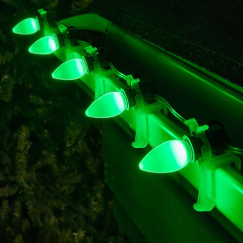 C7 Green Smooth OptiCore Commercial LED Christmas Lights, Lights