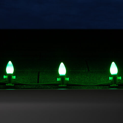 C7 Green Smooth OptiCore Commercial LED Christmas Lights, Lights
