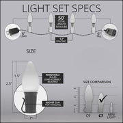 C7 Green Smooth OptiCore Commercial LED Christmas Lights, Lights