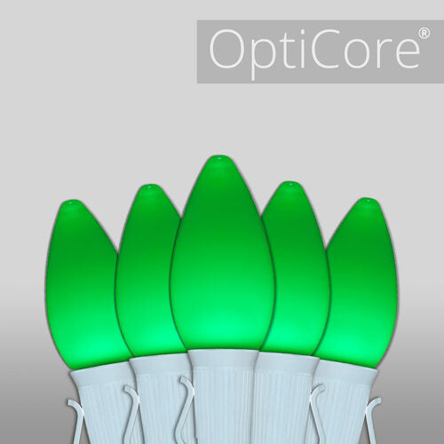 C7 Green Smooth OptiCore Commercial LED Christmas Lights, Lights