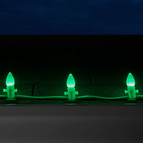C7 Green Smooth OptiCore Commercial LED Christmas Lights, Lights