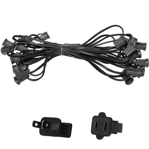 C7 Light Stringer, Length, 5 Amp SPT1W Black Wire