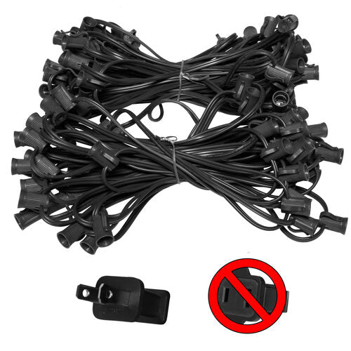 C7 Light Stringer, Length, 5 Amp SPT1W Black Wire