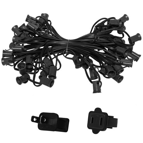 C7 Light Stringer, Length, 5 Amp SPT1W Black Wire
