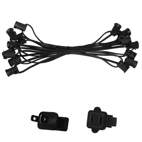 C7 Light Stringer, Length, 5 Amp SPT1W Black Wire