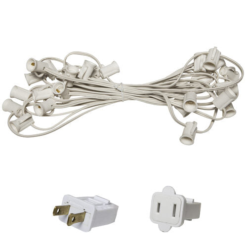 C7 Light Stringer, Length, 5 Amp SPT1W White Wire