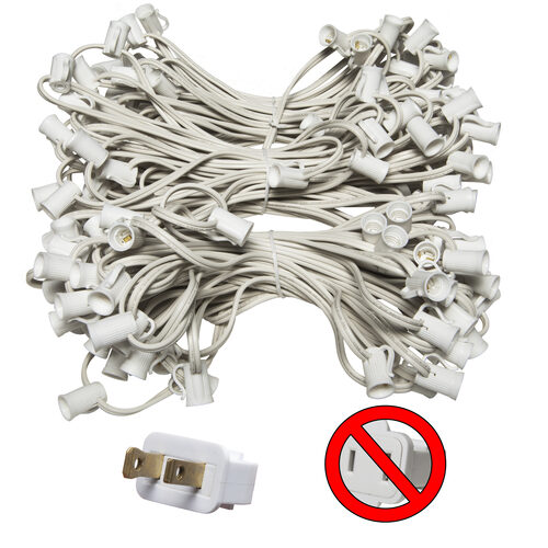 C7 Light Stringer, Length, 5 Amp SPT1W White Wire