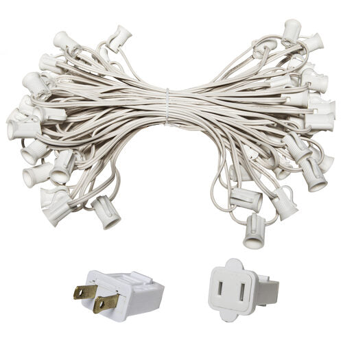 C7 Light Stringer, Length, 5 Amp SPT1W White Wire