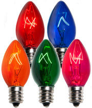 C7 Multicolor Triple Dipped Transparent Bulbs