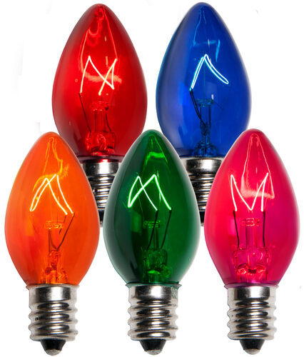 C7 Multicolor Triple Dipped Transparent Bulbs