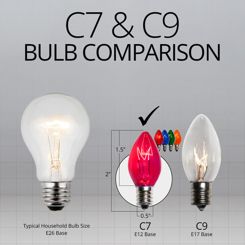 C7 Multicolor Triple Dipped Transparent Bulbs