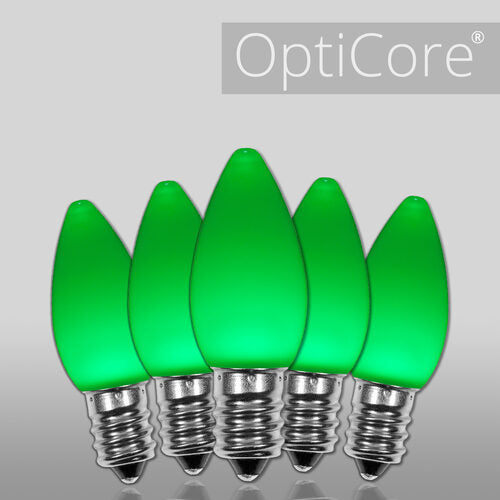 C7 Opaque Green OptiCore LED Bulbs
