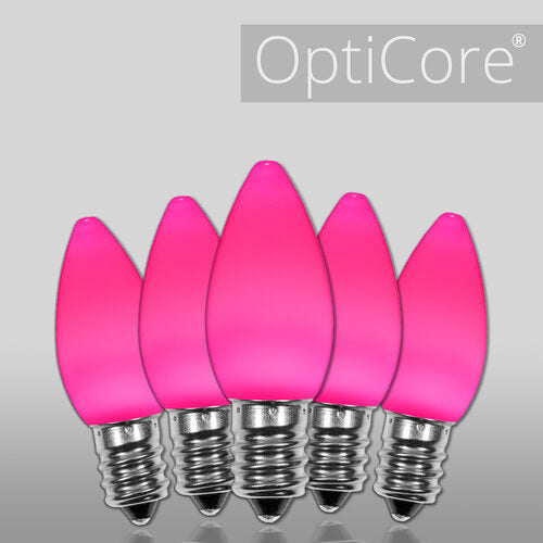 C7 Opaque Pink OptiCore LED Bulbs