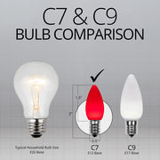 C7 Opaque Red OptiCore LED Bulbs