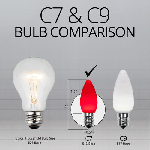 C7 Opaque Red OptiCore LED Bulbs