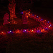 C7 Orange / Purple Smooth OptiCore Halloween Pathway Lights, 50 Lights, 5 Inch PathPRO TM Stakes, 50'