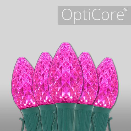 C7 Pink OptiCore Commercial LED Christmas Lights, Lights