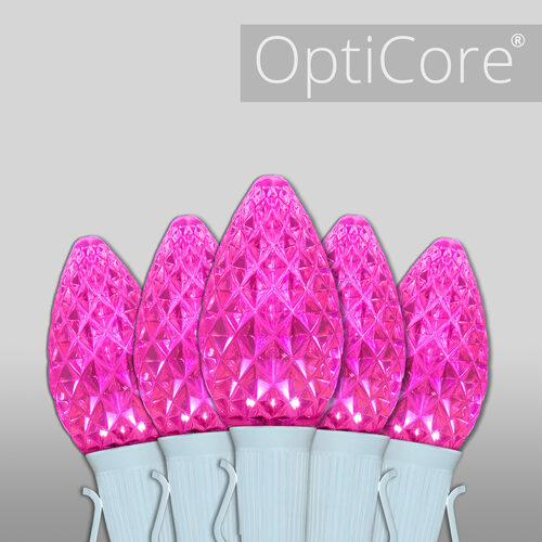 C7 Pink OptiCore Commercial LED Christmas Lights, Lights