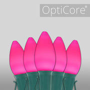 C7 Pink Smooth OptiCore Commercial LED Christmas Lights, Lights