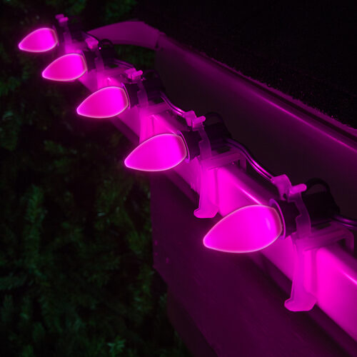 C7 Pink Smooth OptiCore Commercial LED Christmas Lights, Lights