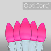 C7 Pink Smooth OptiCore Commercial LED Christmas Lights, Lights