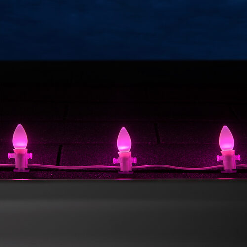 C7 Pink Smooth OptiCore Commercial LED Christmas Lights, Lights