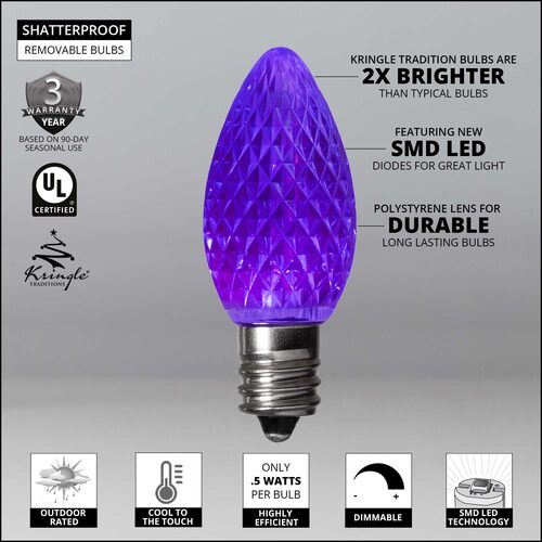 C7 Purple Kringle Traditions® LED Bulbs