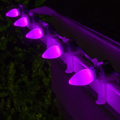 C7 Purple Smooth OptiCore Commercial LED Halloween Christmas Lights, Lights