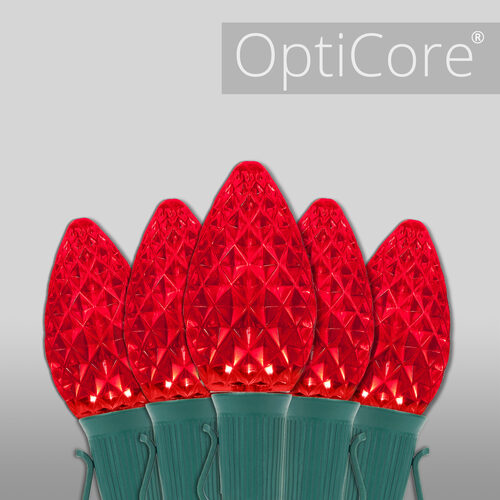 C7 Red OptiCore Commercial LED Christmas Lights, Lights