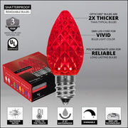 C7 Red OptiCore Commercial LED Christmas Lights, Lights