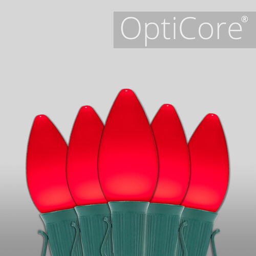 C7 Red Smooth OptiCore Commercial LED Christmas Lights, Lights