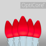 C7 Red Smooth OptiCore Commercial LED Christmas Lights, Lights