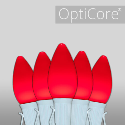 C7 Red Smooth OptiCore Commercial LED Christmas Lights, Lights