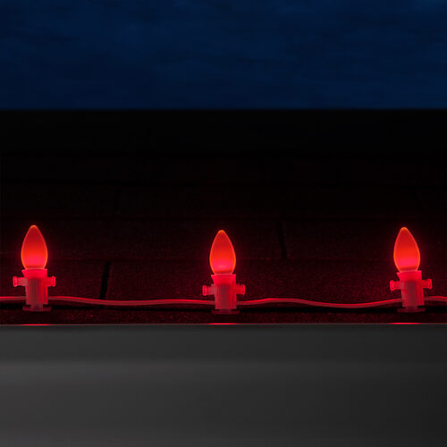 C7 Red Smooth OptiCore Commercial LED Christmas Lights, Lights