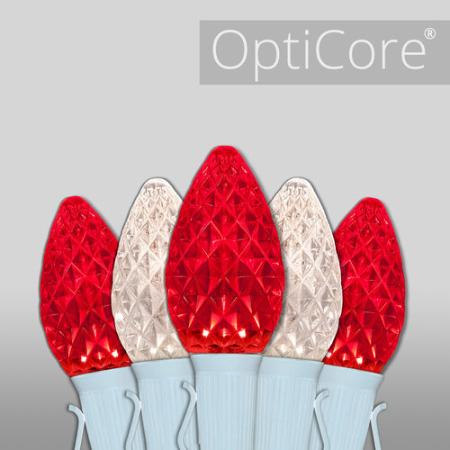 C7 Red / Warm White OptiCore Commercial LED Christmas Lights, Lights
