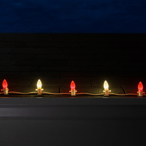 C7 Red / Warm White OptiCore Commercial LED Christmas Lights, Lights