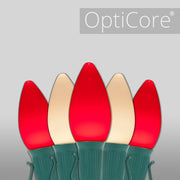 C7 Red / Warm White Smooth OptiCore Commercial LED Christmas Lights, Lights