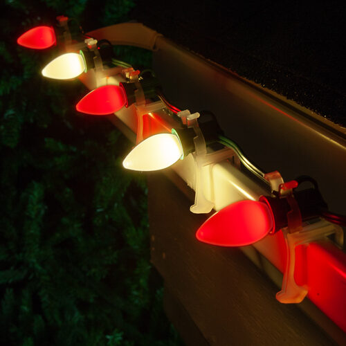 C7 Red / Warm White Smooth OptiCore Commercial LED Christmas Lights, Lights