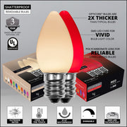 C7 Red / Warm White Smooth OptiCore Commercial LED Christmas Lights, Lights