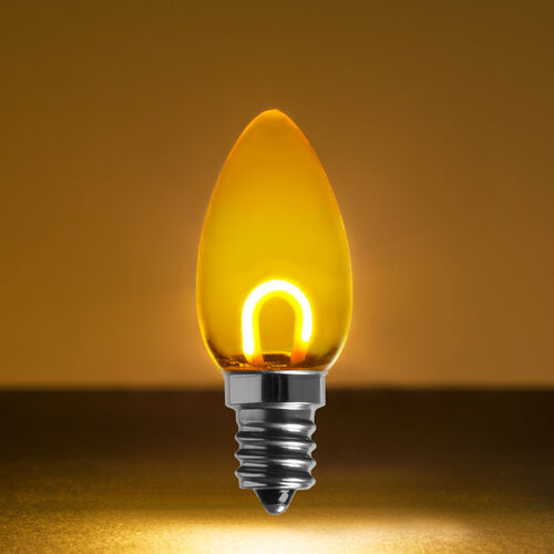 C7 Transparent Shatterproof Gold FlexFilament LED Bulbs