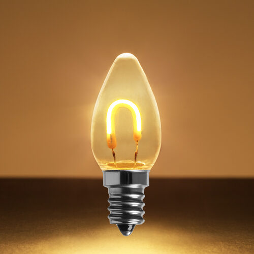 C7 Transparent Shatterproof Warm White FlexFilament LED Bulbs