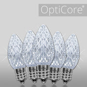 C7 Twinkle Cool White OptiCore LED Bulbs