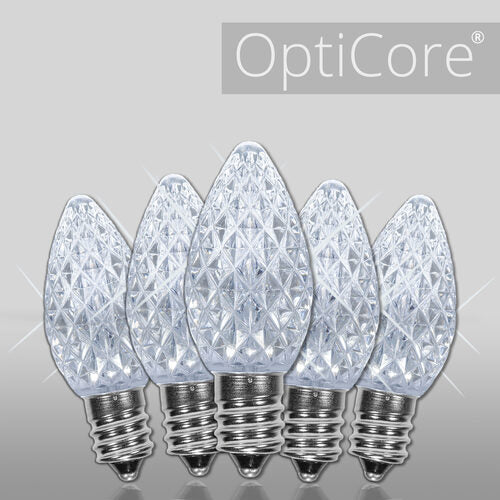C7 Twinkle Cool White OptiCore LED Bulbs