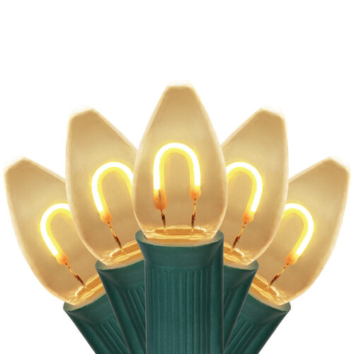 C7 Warm White FlexFilament Shatterproof Vintage Commercial LED Christmas Lights, Lights