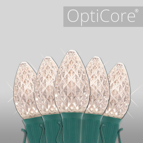 C7 Warm White Twinkle OptiCore Commercial LED Christmas Lights, Lights