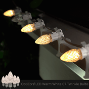 C7 Warm White Twinkle OptiCore Commercial LED Christmas Lights, Lights