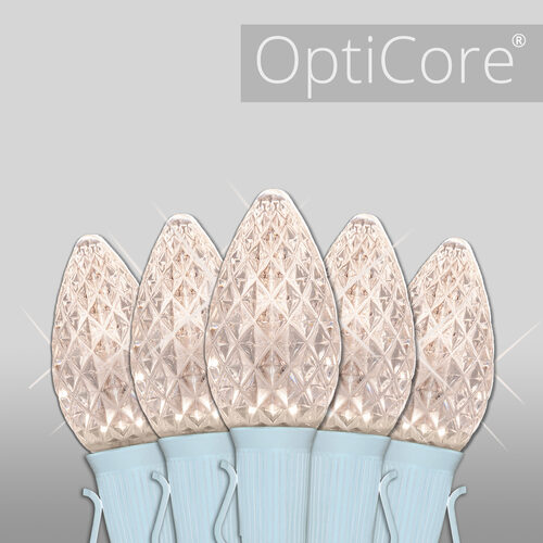C7 Warm White Twinkle OptiCore Commercial LED Christmas Lights, Lights