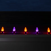 C9 Amber / Purple Smooth OptiCore Commercial LED Halloween Lights, 50 Lights, 50'
