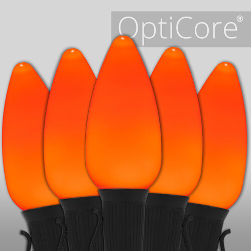 C9 Amber Smooth OptiCore Commercial LED Halloween Lights, Lights