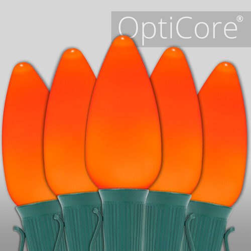 C9 Amber Smooth OptiCore Commercial LED Halloween Lights, Lights